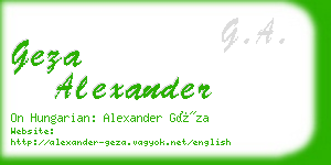 geza alexander business card